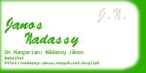 janos nadassy business card
