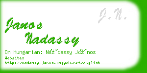 janos nadassy business card